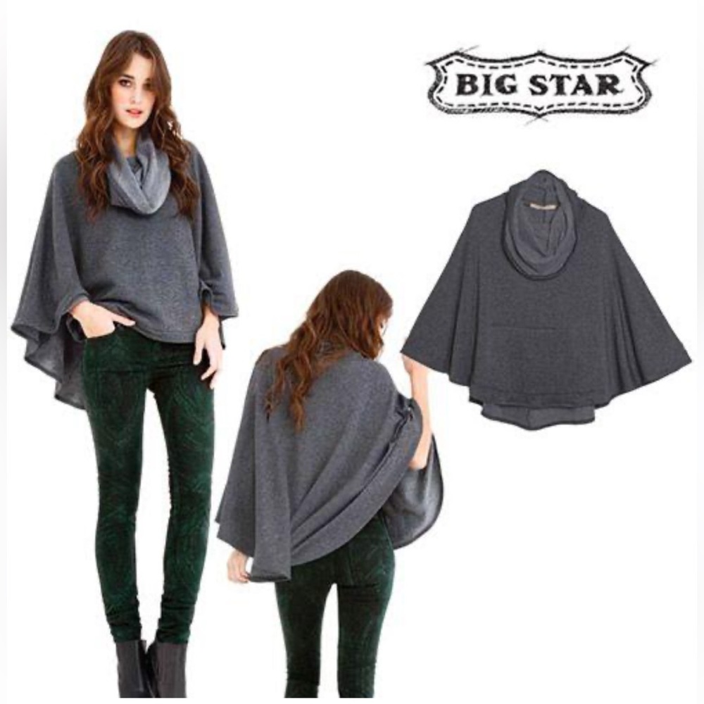 Tee by Big Star Cowl‎ Neck Sweater Pancho. Size S.